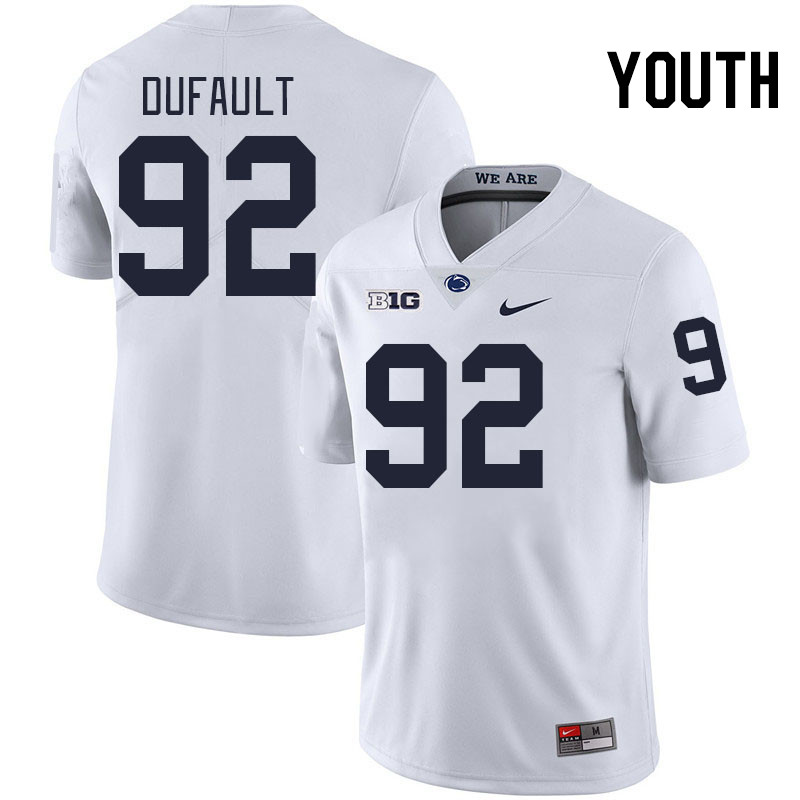 Youth #92 Andrew Dufault Penn State Nittany Lions College Football Jerseys Stitched-White